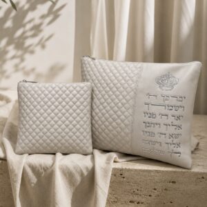 כיסוי טלית תפילין הבלטה יברכך | אפור