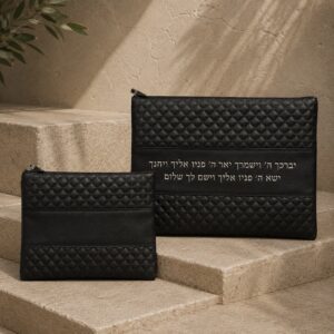 כיסוי טלית תפילין הבלטה ברכת הכהנים | שחור