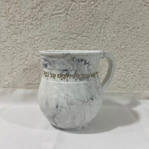 נטלה דגם "שיש" לבן-זהב