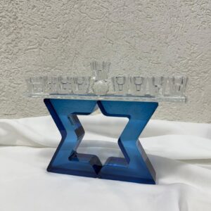 חנוכיה דגם מגן דוד - כחול