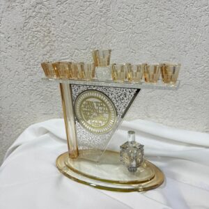 חנוכיה דגם סביבון - זהב