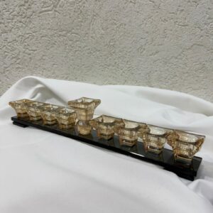 חנוכיית קריסטל נמוכה - שחור