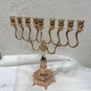 חנוכיה דגם יהלום - רוז גולד