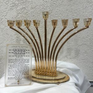 חנוכיה דגם נבל - זהב