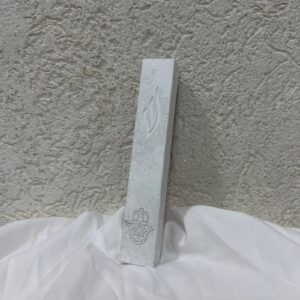 בית מזוזה מבטון חמסה - לבן אפור