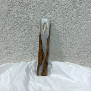 בית מזוזה עץ אפוקסי - לבן