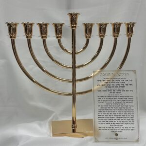חנוכיה דגם ניב - זהב