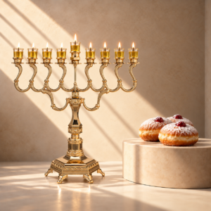 חנוכיה דגם יהלום | רוז גולד
