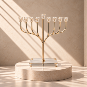 חנוכיה דגם רום גדולה | זהב