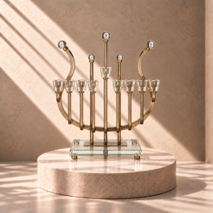 חנוכיה דגם נבל | רוז גולד