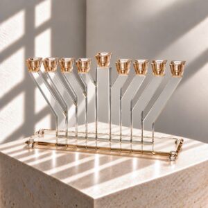 חנוכיה דגם אדל | שקוף זהב
